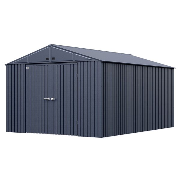 Arrow Elite 10-ft x 14-ft Anthracite Galvanized Steel Storage Shed