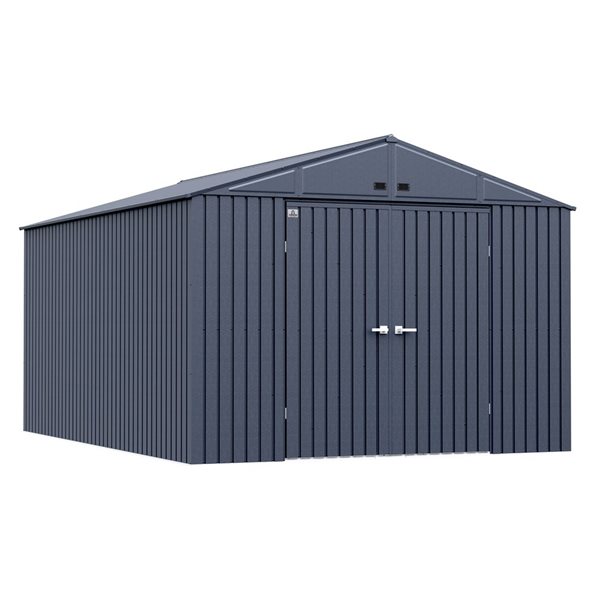 Arrow Elite 10-ft x 14-ft Anthracite Galvanized Steel Storage Shed