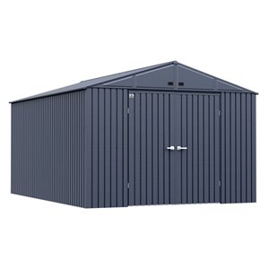 Arrow Elite 10-ft x 14-ft Anthracite Galvanized Steel Storage Shed