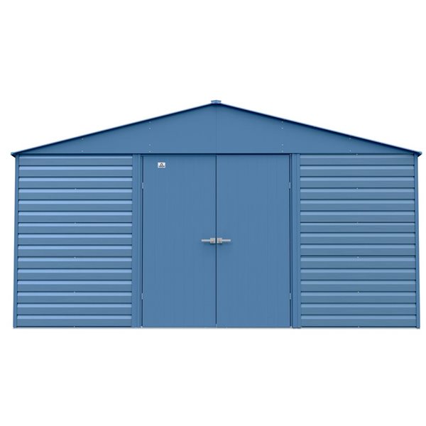 Arrow Select 14-ft x 17-ft Blue Grey Galvanized Steel Storage Shed
