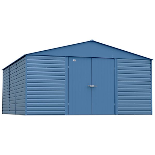 Arrow Select 14-ft x 17-ft Blue Grey Galvanized Steel Storage Shed