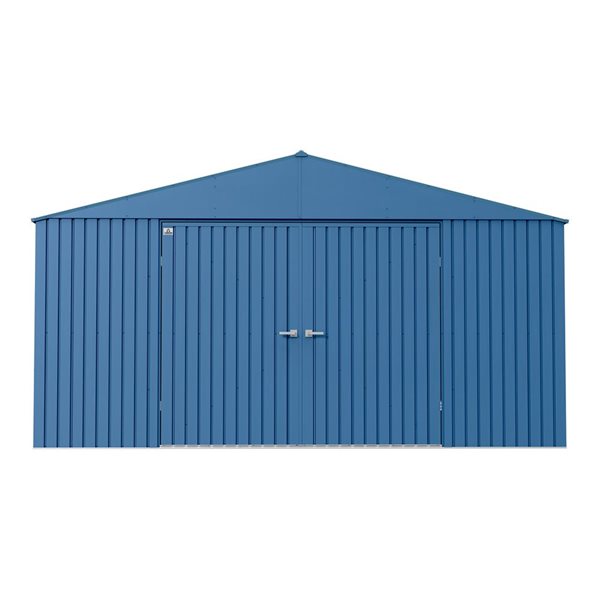 Arrow Elite 14-ft x 16-ft Blue Grey Galvanized Steel Storage Shed