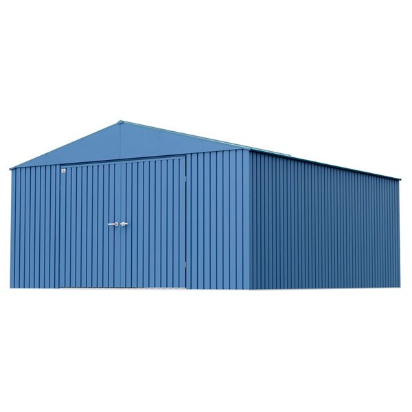 Arrow Elite 14-ft x 16-ft Blue Grey Galvanized Steel Storage Shed