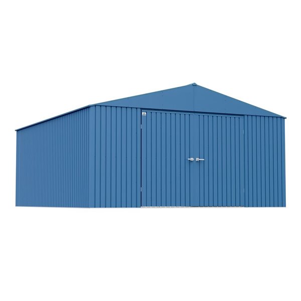 Arrow Elite 14-ft x 16-ft Blue Grey Galvanized Steel Storage Shed