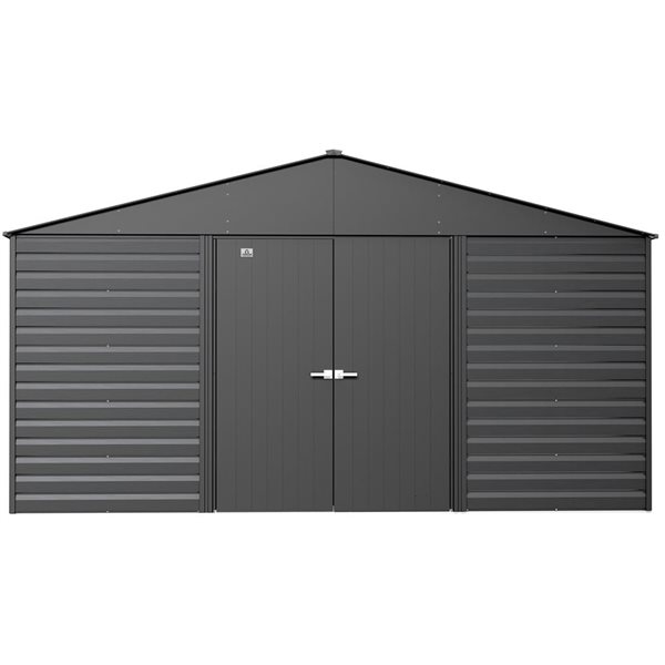 Arrow Select 14-ft x 15-ft Charcoal Grey Galvanized Steel Storage Shed