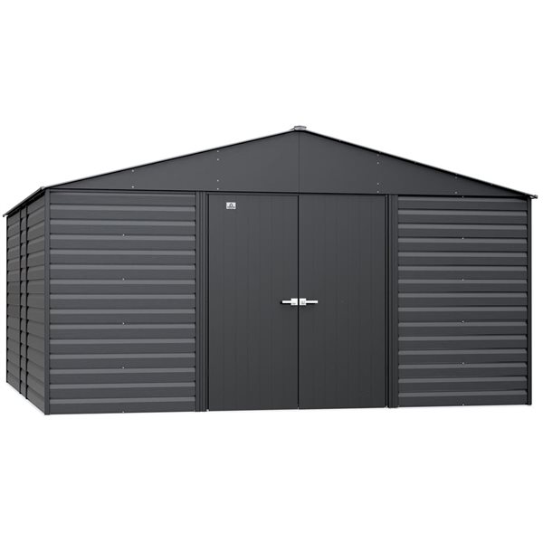 Arrow Select 14-ft x 15-ft Charcoal Grey Galvanized Steel Storage Shed