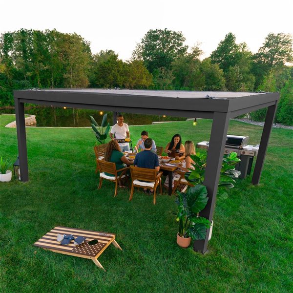 Backyard Discovery Trenton 12ft W x 16ft L x 7.5ft H Black Metal