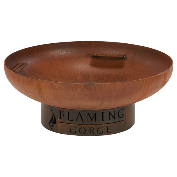 Flaming Gorge 28-in Corten Steel Fire Pit with Spark Guard
