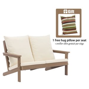 Clihome 54-in Resin Outdoor Patio Lounge Chair - Off-White