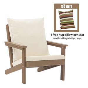 Clihome 30-in Resin Outdoor Patio Lounge Chair - Off-White