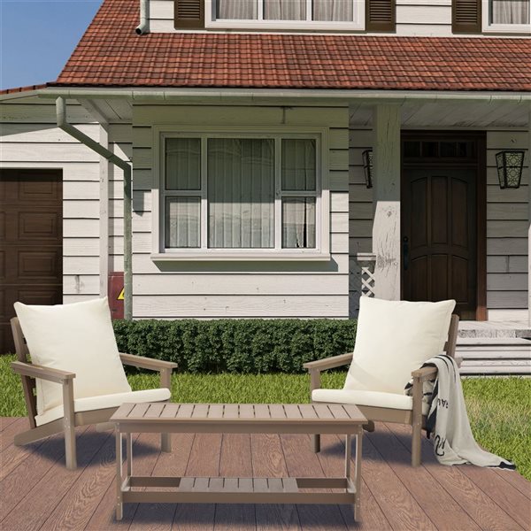 Clihome 45-in Outdoor Rectangular Resin Coffee Table