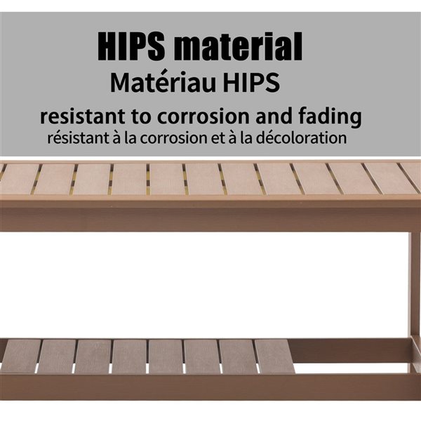 Clihome 45-in Outdoor Rectangular Resin Coffee Table