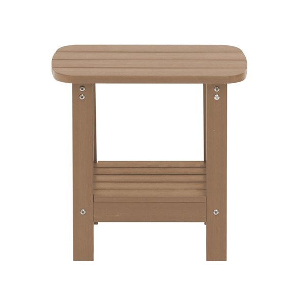 Clihome 18.9-in Outdoor Double Floor Resin Side Table