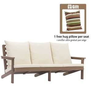 Clihome 79-in Resin Outdoor Patio Lounge Chair - Off-White