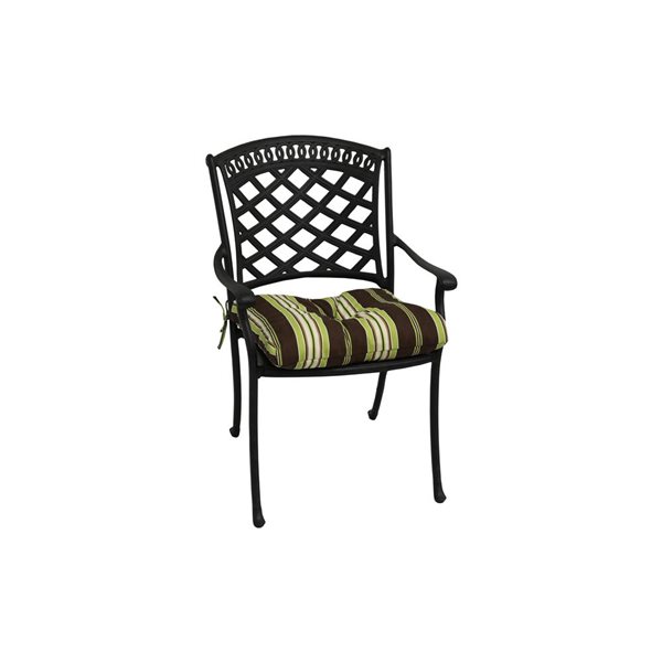 Bozanto Black and Green Patio Chair Cushion