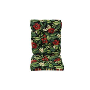 Bozanto Green and Red High Back Patio Chair Cushion