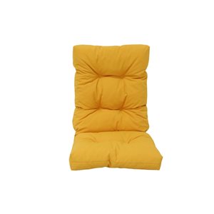 Coussin jaune pour chaise d'extérieur à haut dossier de Bozanto