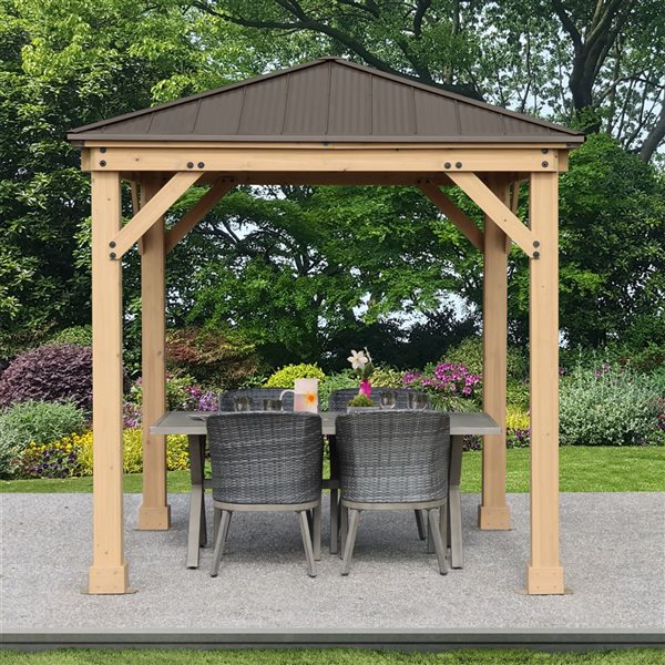 Pannello In Legno Cieco Per Privacy Yardistry Meridian – Adatto A Gazebo Lato 3,5 M – Cedro Naturale