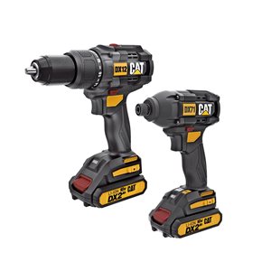Cat 18 V Cordless Hammer Drill and Impact Driver Combo Kit with 2 Batteries