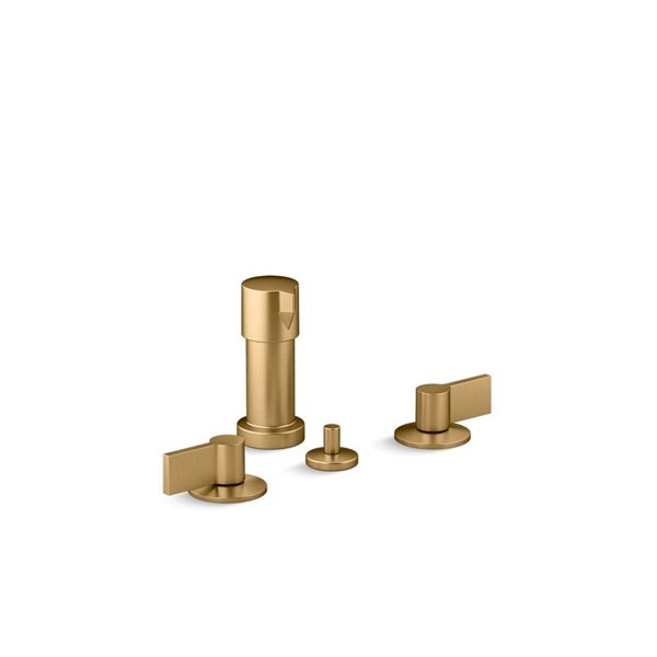 KOHLER Components Vibrant Brushed Moderne Brass Widespread Bidet Faucet