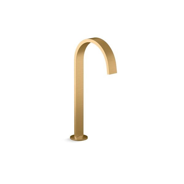 KOHLER Components Vibrant Brushed Moderne Brass Watersense Labelled Ribbon Bathroom Sink Faucet, Drain Included