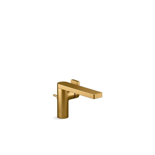 KOHLER Composed Vibrant Brushed Moderne Brass 1-Handle Watersense Labelled Bathroom Sink Faucet, Drain Included