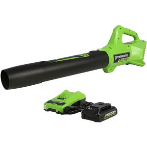 Greenworks 24-Volt Lithium Ion 320 CFM Cordless Electric Leaf Blower - Battery and Charger Included