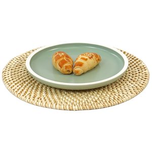Vintiquewise 9.5-in Round Natural Handmade Rattan Placemats - 4-Pack