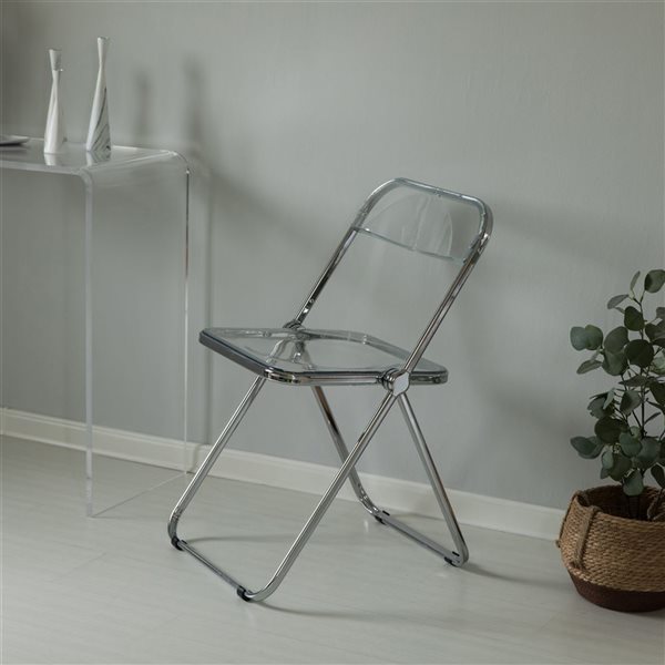 Fabulaxe Indoor Clear Acrylic Folding Chair