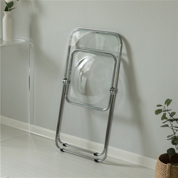 Fabulaxe Indoor Clear Acrylic Folding Chair