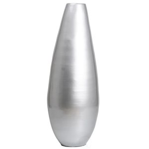 Grand vase Uniquewise de 31,5 po en bambou argenté