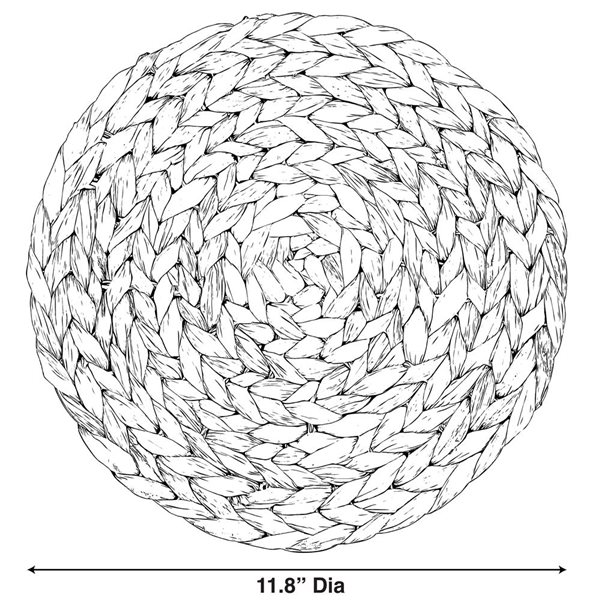 Vintiquewise 11.5-in Round Natural Handmade Water Hyacinth Placemats - 4-Pack