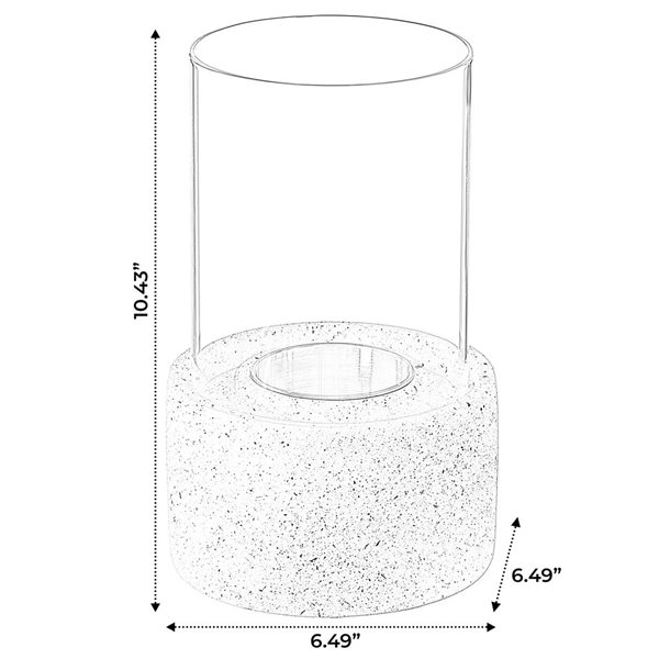 Vintiquewise 10.5-in H Cylinder White Cement Tabletop Fire Pit