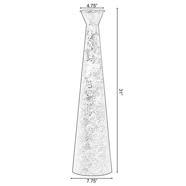 Grand vase Uniquewise de 31 po en métal doré