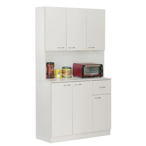 Basicwise White Wood Kitchen Storage Cabinet