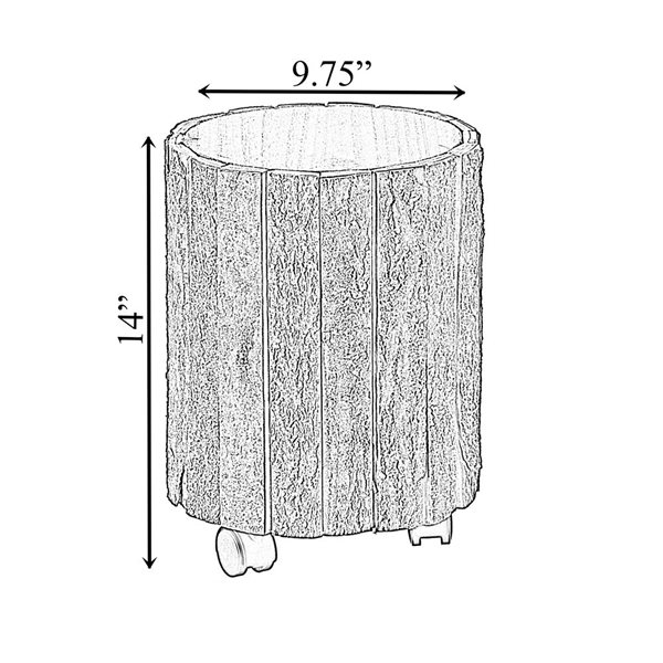 Vintiquewise Brown Wood Round End Table with Casters
