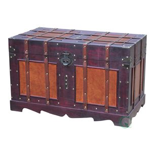 Vintiquewise Red Wood Storage Trunk