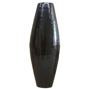 Grand vase Uniquewise de 37 po en bambou noir