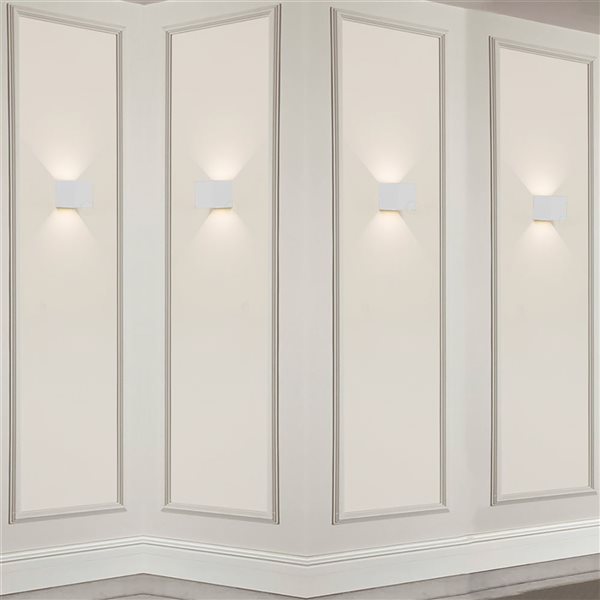 Quickway Imports 4-in x 3-in White Decorative Wall Sconce - Set of 4