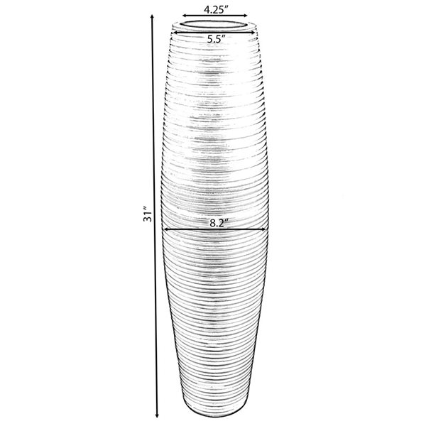 Grand vase Uniquewise de 31 po en bois de manguier brun