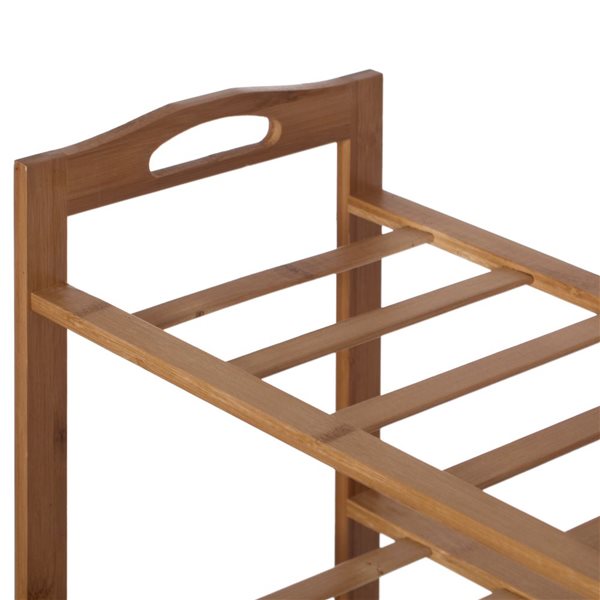 Basicwise 10-Pair Natural Wood Shoe Rack