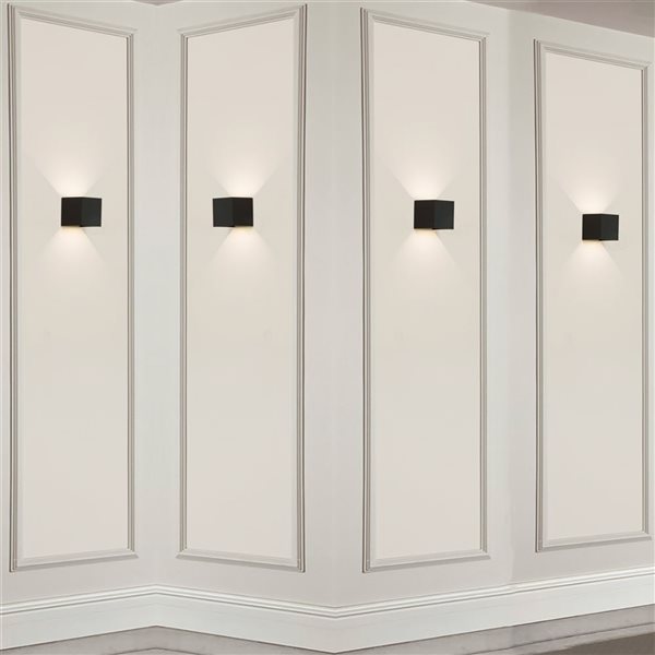 Quickway Imports 4-in x 3-in Black Decorative Wall Sconce - Set of 4