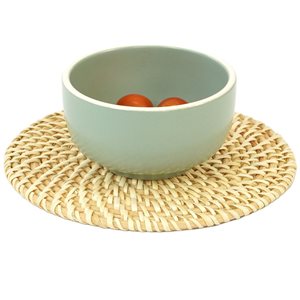 Vintiquewise 7.25-in Round Natural Handmade Rattan Placemats - 4-Pack