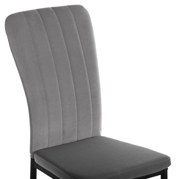 Fabulaxe Modern Grey Fabric Dining Chairs - Set of 4