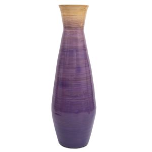 Grand vase Uniquewise de 28 po en bambou mauve