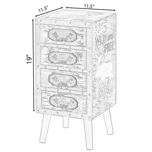 Vintiquewise White Wood Rectangular Vintage End Table