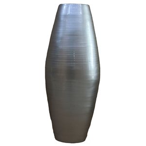 Grand vase Uniquewise de 27,5 po en bambou argenté