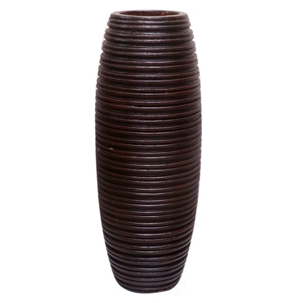 Uniquewise 16-in Brown Mango Wood Vase QI004431.S | RONA