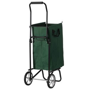 Large Cart with Wheels, Lightweight and Sturdy Rolling Utility Cart for Groceries, Garden, Laundry, Shopping and Picnic, Green