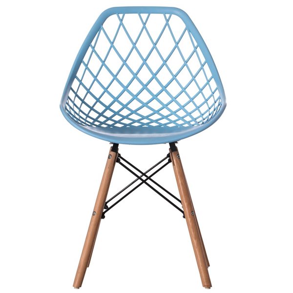 Fabulaxe Modern Blue Plastic Dining Chair